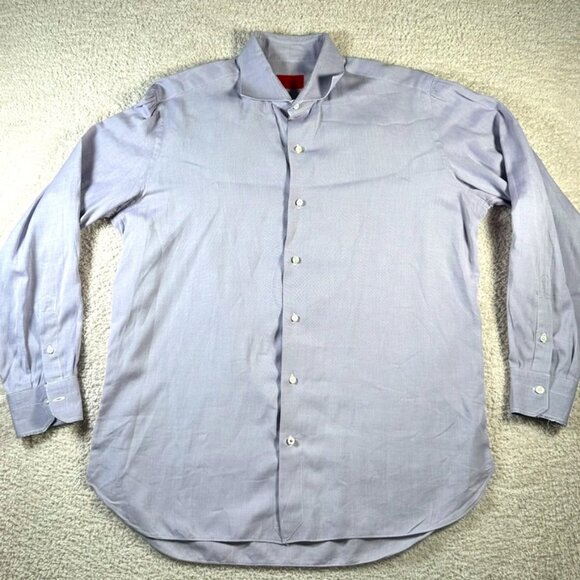 Isaia Other - Isaia Napoli Mens Button Dress Shirt LS Light Purple Lavender Size 16 41 Large